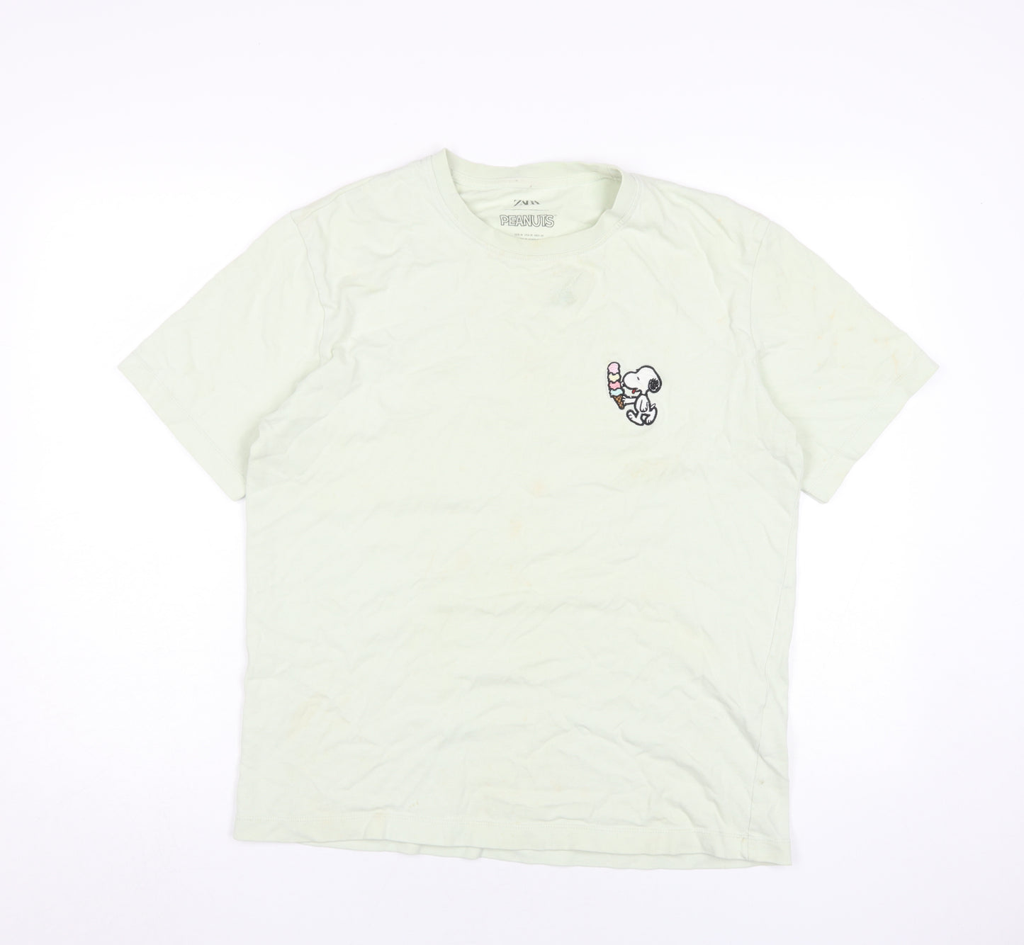 Zara Men’s Green Snoopy Peanuts T-Shirt M