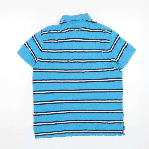 Tommy Hilfiger Men's Blue Striped Polo Shirt, Size S