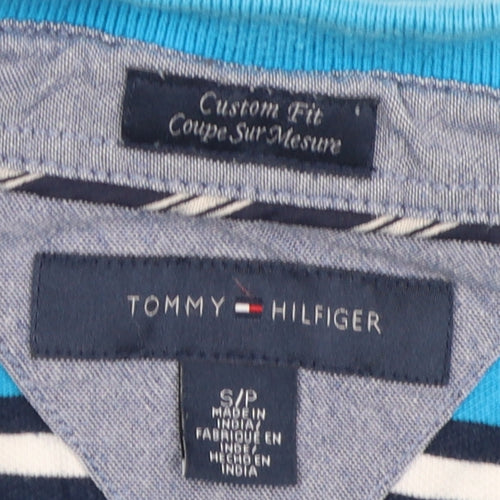 Tommy Hilfiger Men's Blue Striped Polo Shirt, Size S