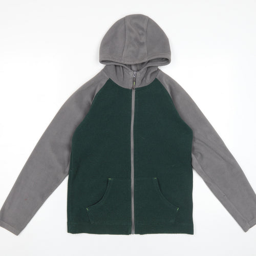 Mountain Warehouse Boys Full Zip Hoodie Green Grey 11-12 Years