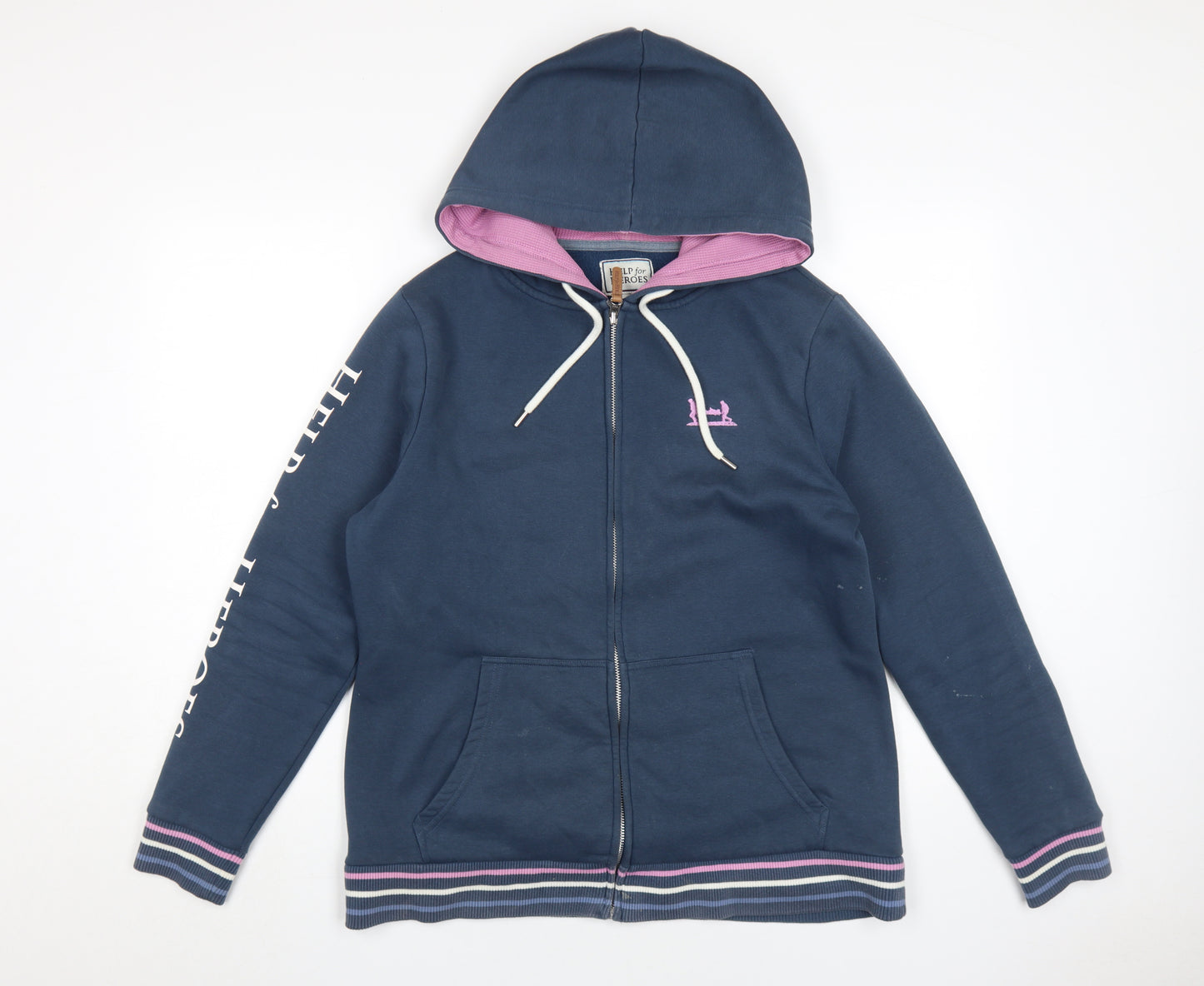 Help for Heroes Women's Blue Full Zip Hoodie, Size 14