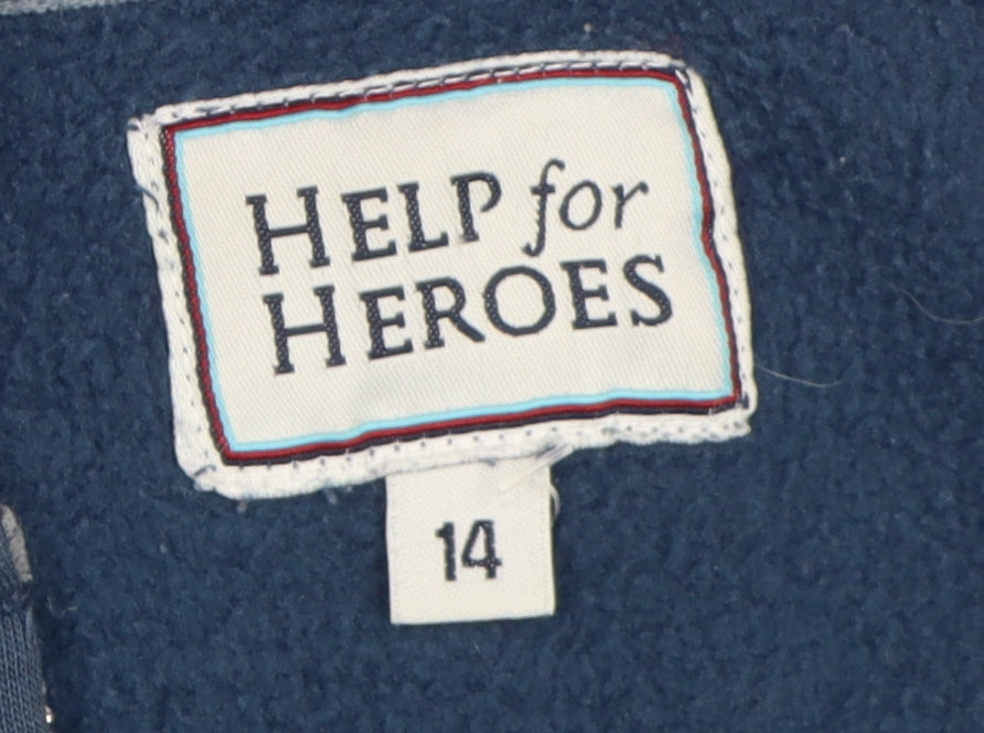 Help for Heroes Women's Blue Full Zip Hoodie, Size 14