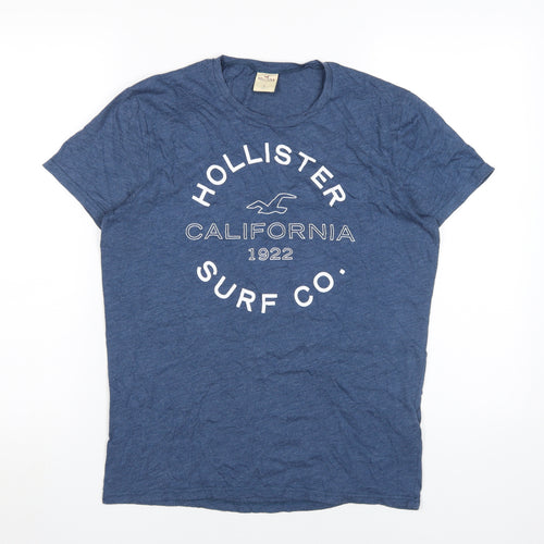 Hollister Unisex Blue T-Shirt S Basic Crew Neck
