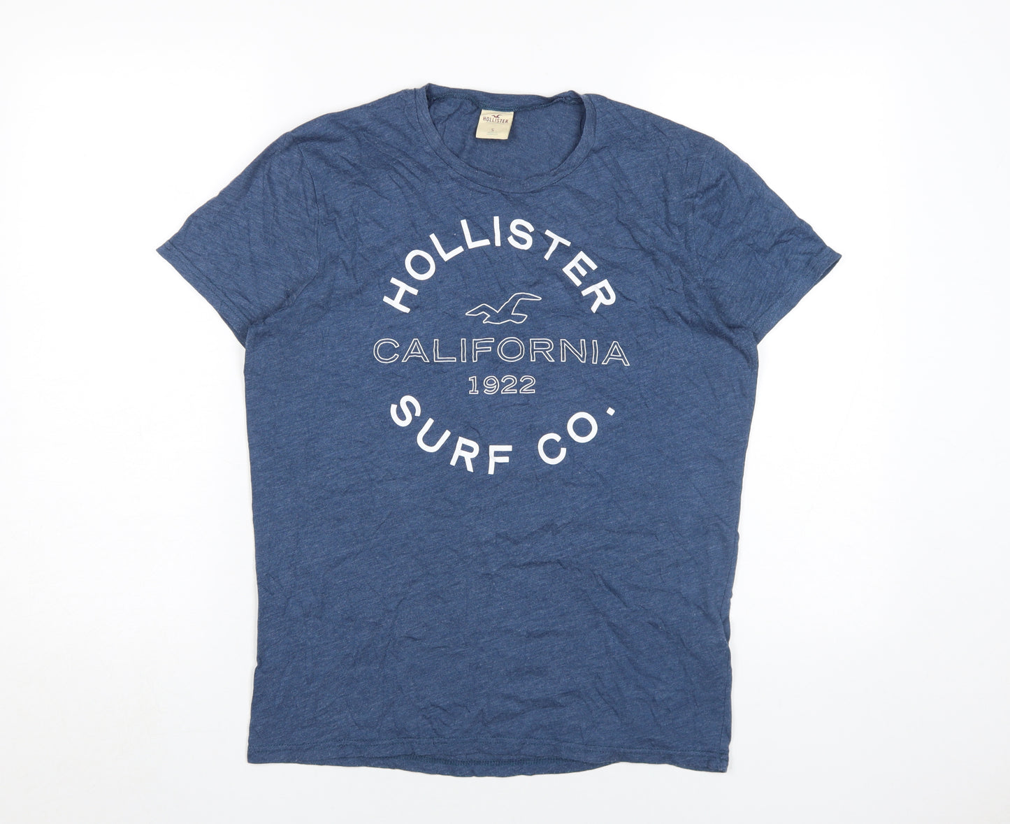 Hollister Unisex Blue T-Shirt S Basic Crew Neck