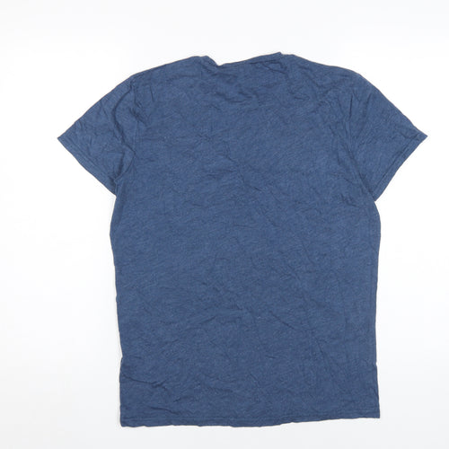 Hollister Unisex Blue T-Shirt S Basic Crew Neck