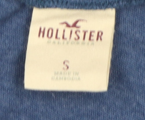 Hollister Unisex Blue T-Shirt S Basic Crew Neck
