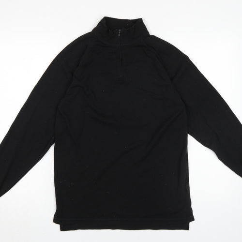 Trespass Unisex Black M Lightweight 1/4 Zip Sweatshirt