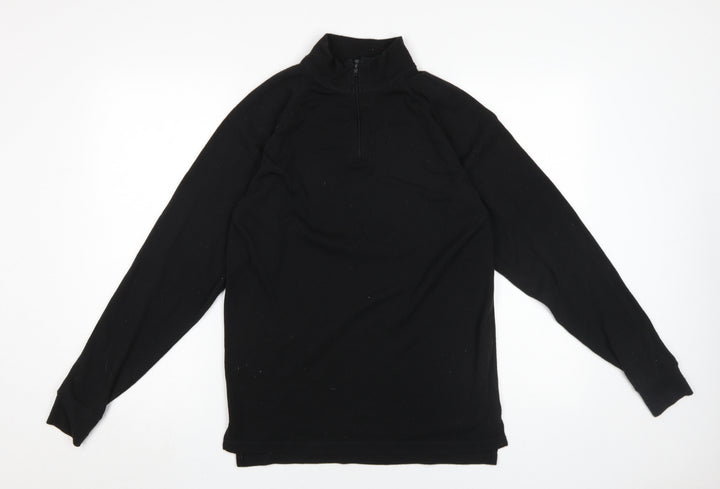 Trespass Unisex Black M Lightweight 1/4 Zip Sweatshirt