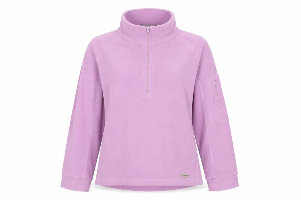 Front view of Outdoorscene Women's Purple Fleece Pullover, size 14-16