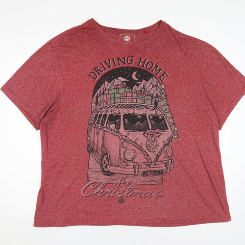 Volkswagen Men's Red 3XL Christmas T-Shirt