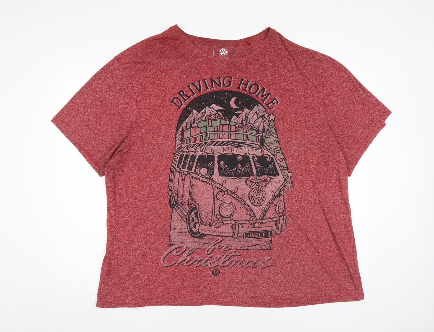Volkswagen Men's Red 3XL Christmas T-Shirt