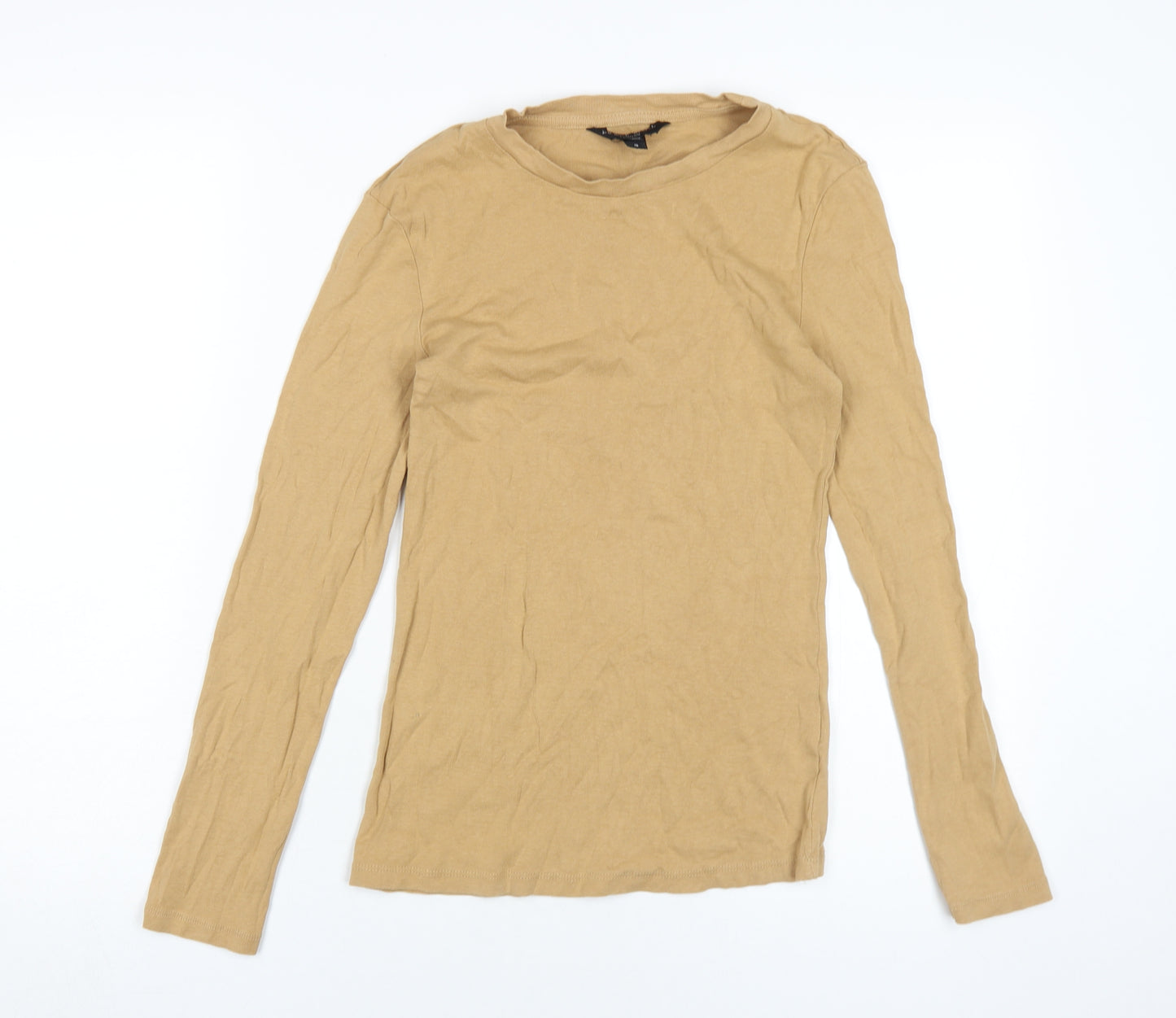 Brave Soul Women's Beige Long Sleeve Basic Top