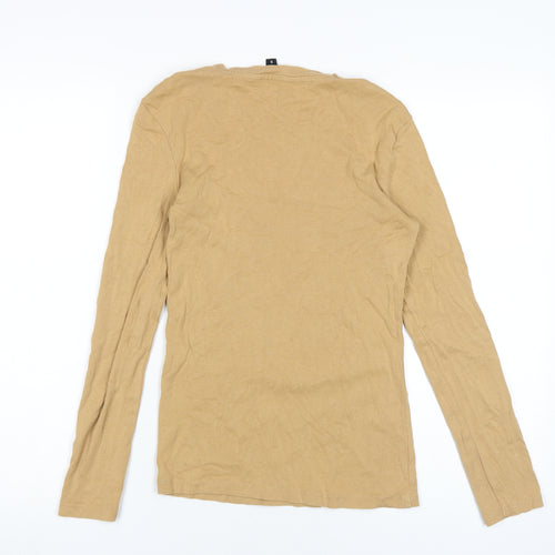 Brave Soul Women's Beige Long Sleeve Basic Top