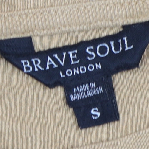 Brave Soul Women's Beige Long Sleeve Basic Top