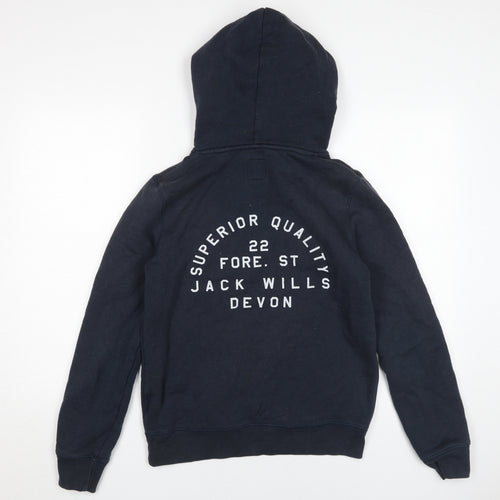 Jack Wills Women's Blue Hoodie Size 10 Pullover