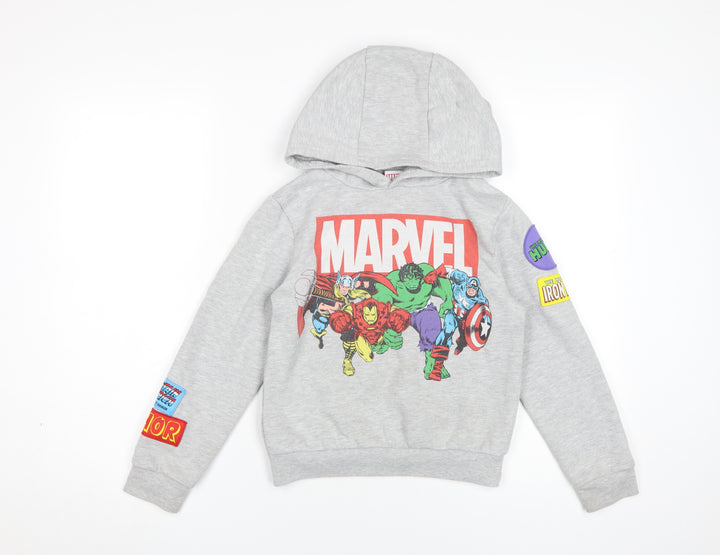 Marvel Boys Grey Pullover Hoodie 9-10 Years