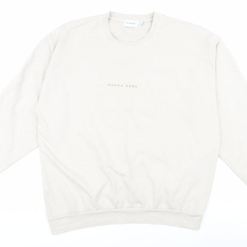 Topman Men's Beige Logo Sweatshirt M Pullover