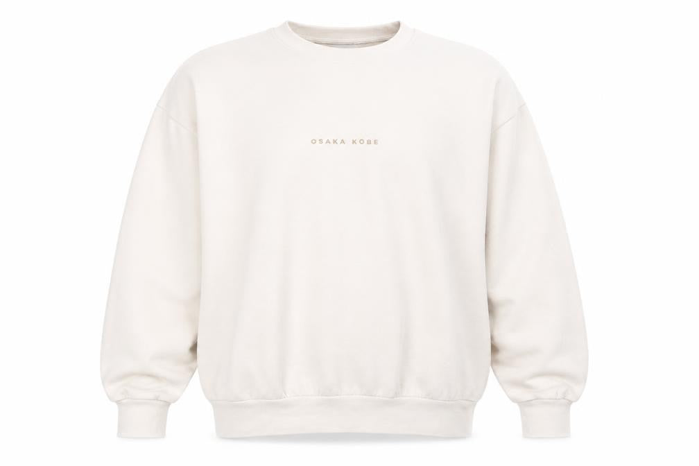 Front view of Topman Men's Beige Logo Sweatshirt M Pullover