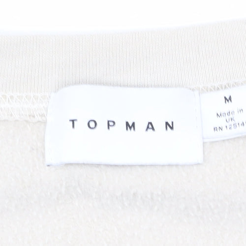Topman Men's Beige Logo Sweatshirt M Pullover