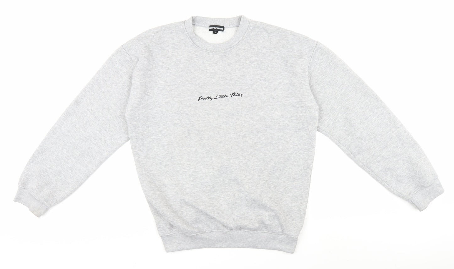Pretty Little Thing Women's Grey Pullover Jumper S