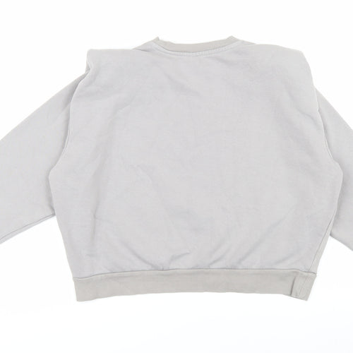 Grey Crew Neck Pullover Jumper - S, Cotton Blend