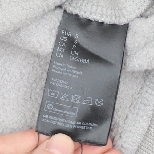 Grey Crew Neck Pullover Jumper - S, Cotton Blend