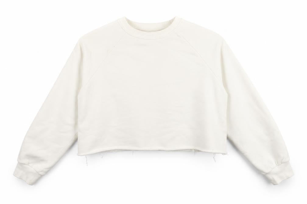 Front view of Stradivarius Women’s White Pullover Sweatshirt, size UK 14