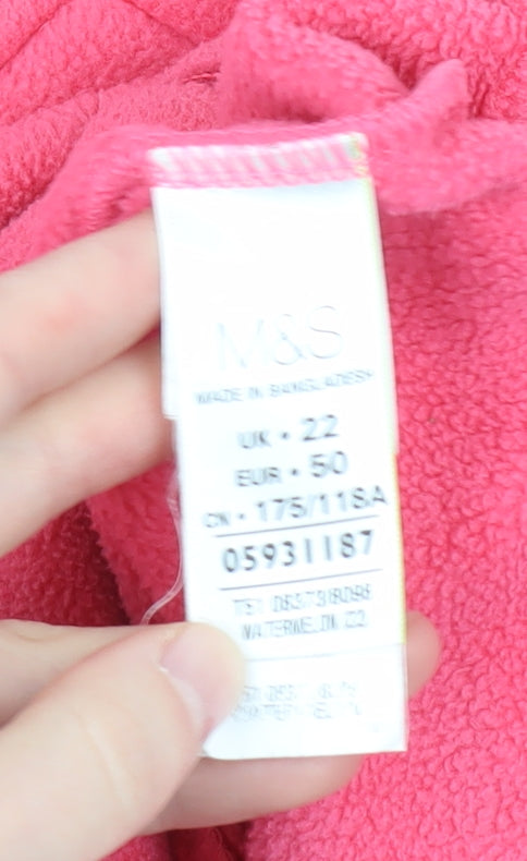 Marks and Spencer Women's Pink Fleece Jacket Size 22