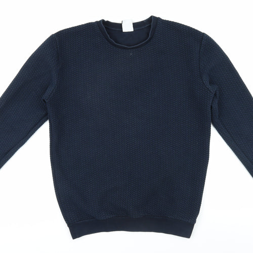 Zara Men's Blue Pullover Jumper - Size M, Regular Fit