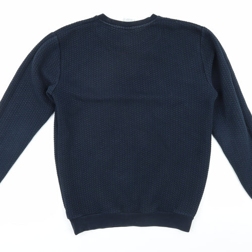 Zara Men's Blue Pullover Jumper - Size M, Regular Fit