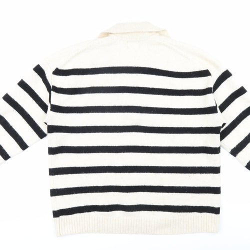 H&M Women's Black Striped Pullover Jumper, Size S
