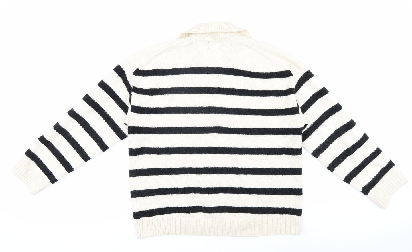H&M Women's Black Striped Pullover Jumper, Size S