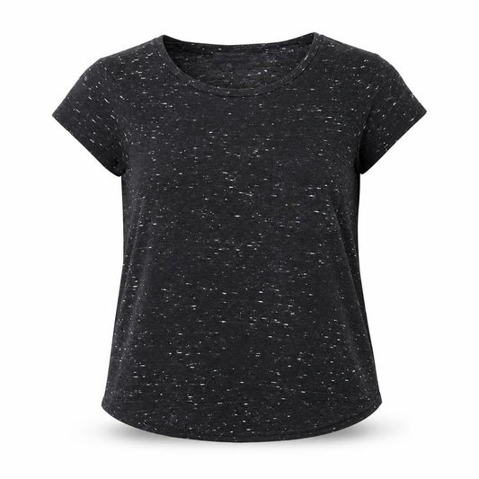 Front view of Warehouse Women's Black Basic T-Shirt, size 6, Short Sleeve