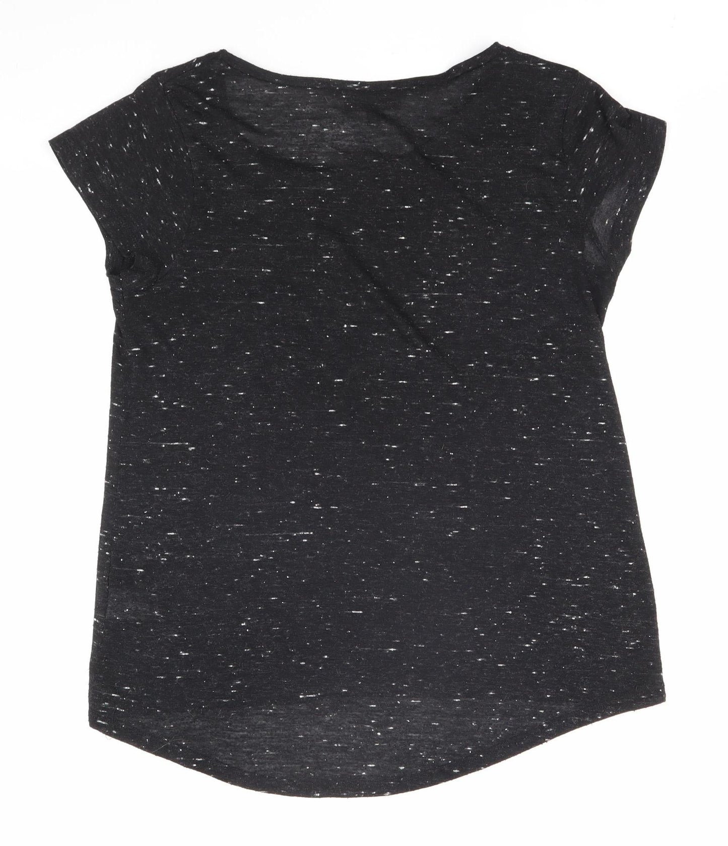 Warehouse Women's Black Basic T-Shirt, Size 6, Short Sleeve