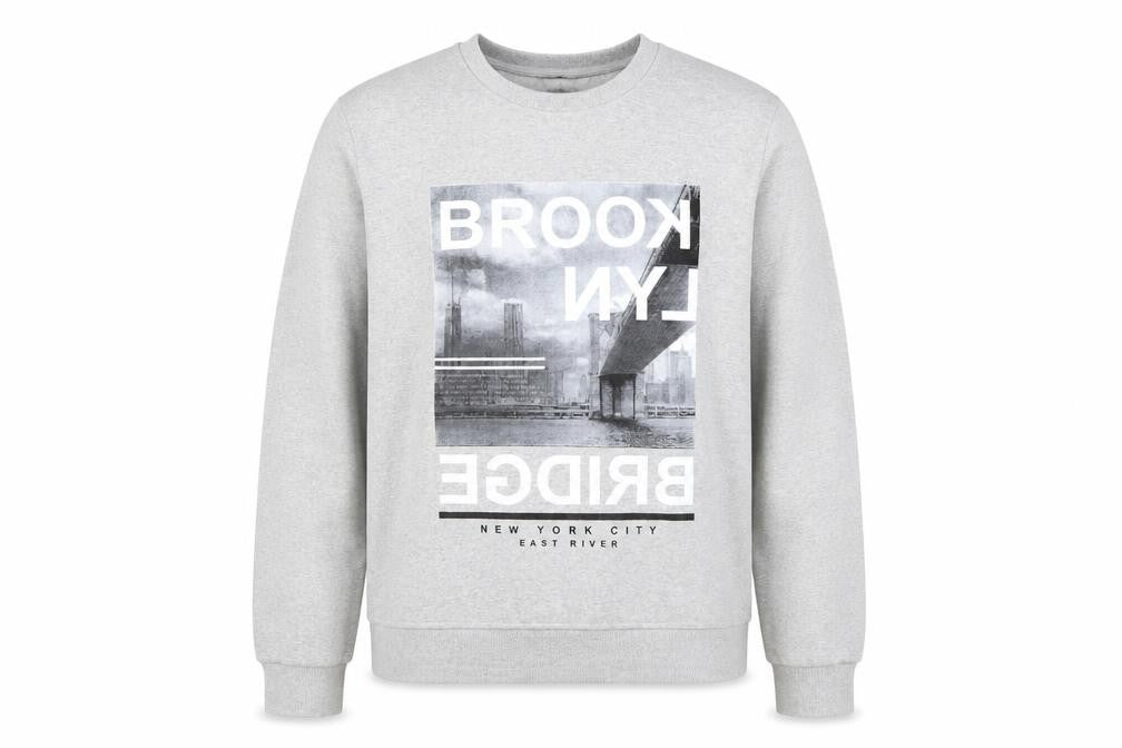 Front view of Burton Menswear Grey XL Men's Graphic jumper