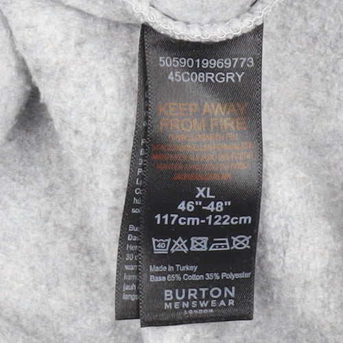 Burton Menswear Grey XL Men's Graphic Pullover Jumper