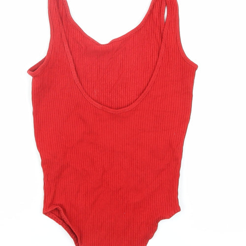Pull & Bear Women's Red XS Sleeveless Bodysuit