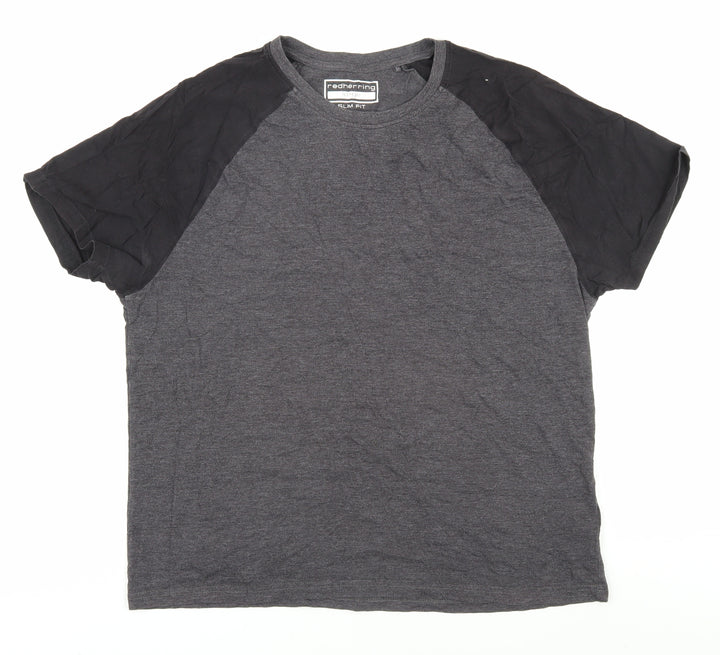 Red Herring Men's Grey Slim Fit Large T-Shirt