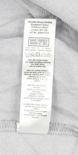 Arcadia Women's Grey Linen Viscose Relaxed 3/4 Sleeve Jacket Size 22