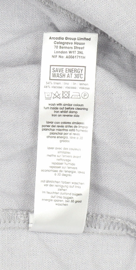 Arcadia Women's Grey Linen Viscose Relaxed 3/4 Sleeve Jacket Size 22
