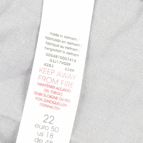 Arcadia Women's Grey Linen Viscose Relaxed 3/4 Sleeve Jacket Size 22