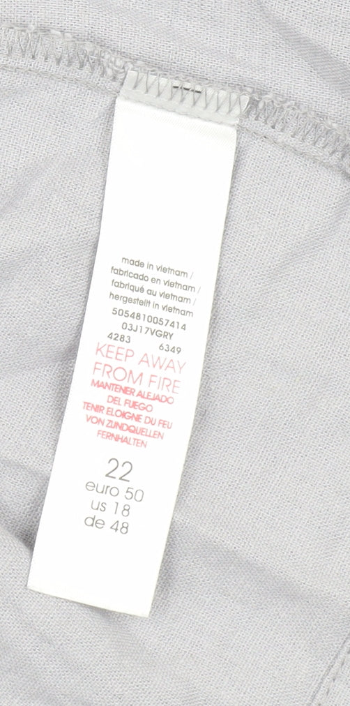 Arcadia Women's Grey Linen Viscose Relaxed 3/4 Sleeve Jacket Size 22