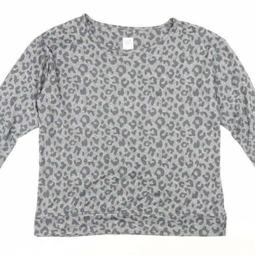 John Lewis Women's Grey Leopard Print Pullover L