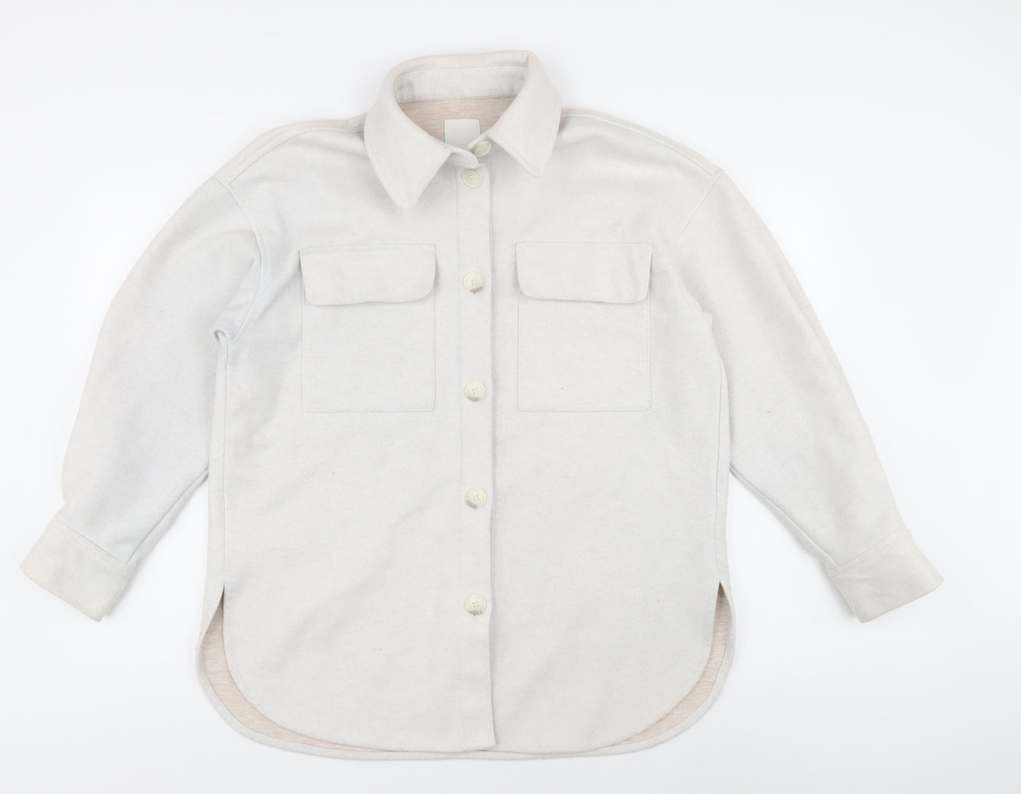 H&M Women's White Mid-Length Jacket, Size S