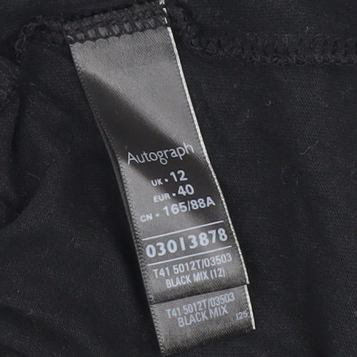 Marks and Spencer Women's Black Sequin T-Shirt, Size 12