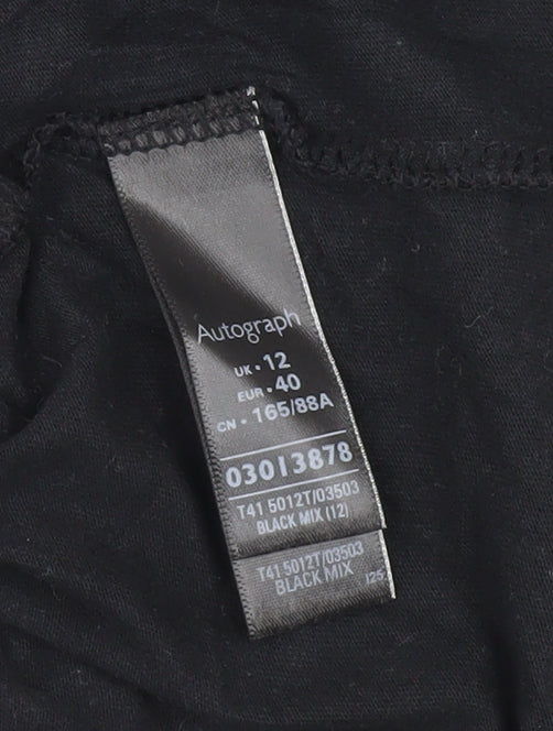 Marks and Spencer Women's Black Sequin T-Shirt, Size 12
