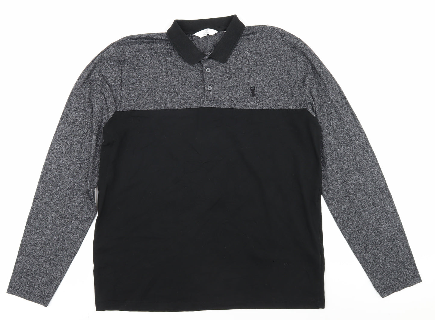 Next Men's Black XL Colourblock Polo Shirt