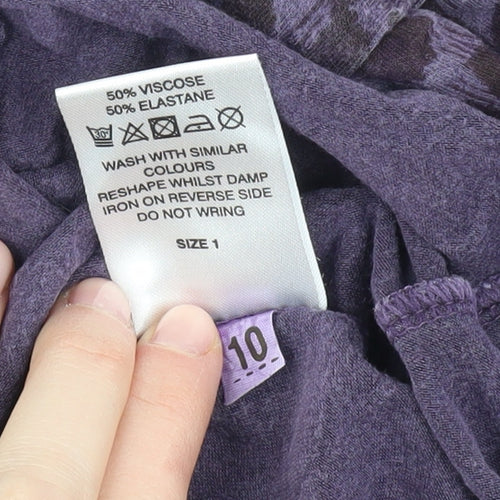 A Postcard from Brighton Women's Top, Purple, Size 10, 3/4 Sleeve