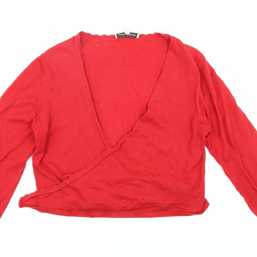 Laura Ashley Women's Red Wrap Jumper, Size 14, Long Sleeve