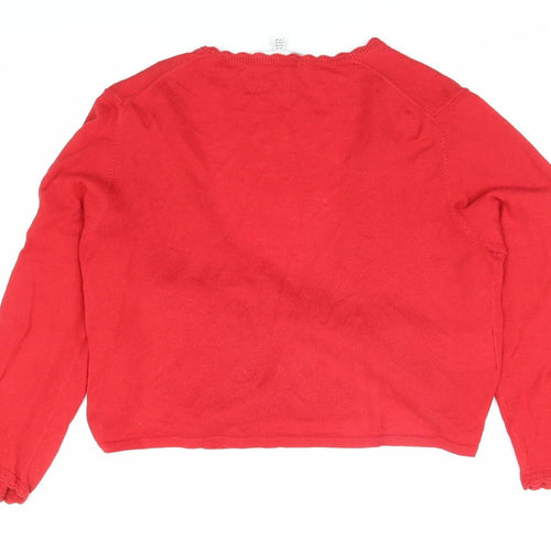 Laura Ashley Women's Red Wrap Jumper, Size 14, Long Sleeve